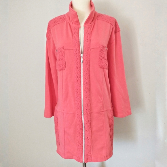 ONQUE Casuals Knit Jacket Zip Front 2X Sweatshirt - Picture 9 of 9